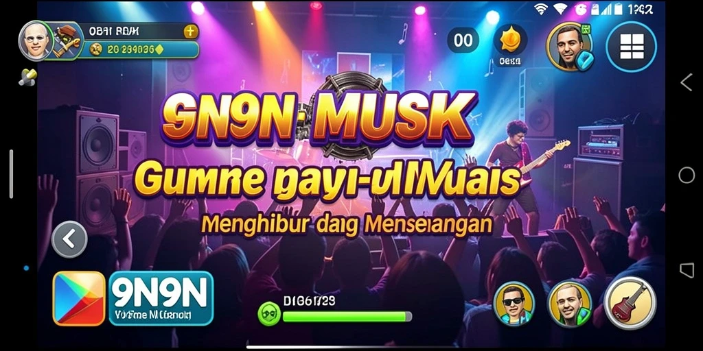 Screenshot gameplay permainan musik yang menarik dari 9N9N.