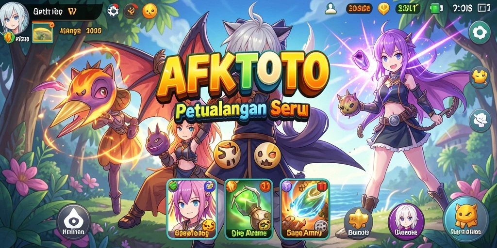 Tampilan gameplay AFKTOTO yang menarik dan penuh warna.
