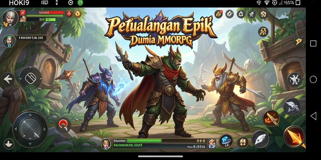 Screenshot utama HOKI9 menunjukkan pertarungan seru dalam dunia MMORPG.