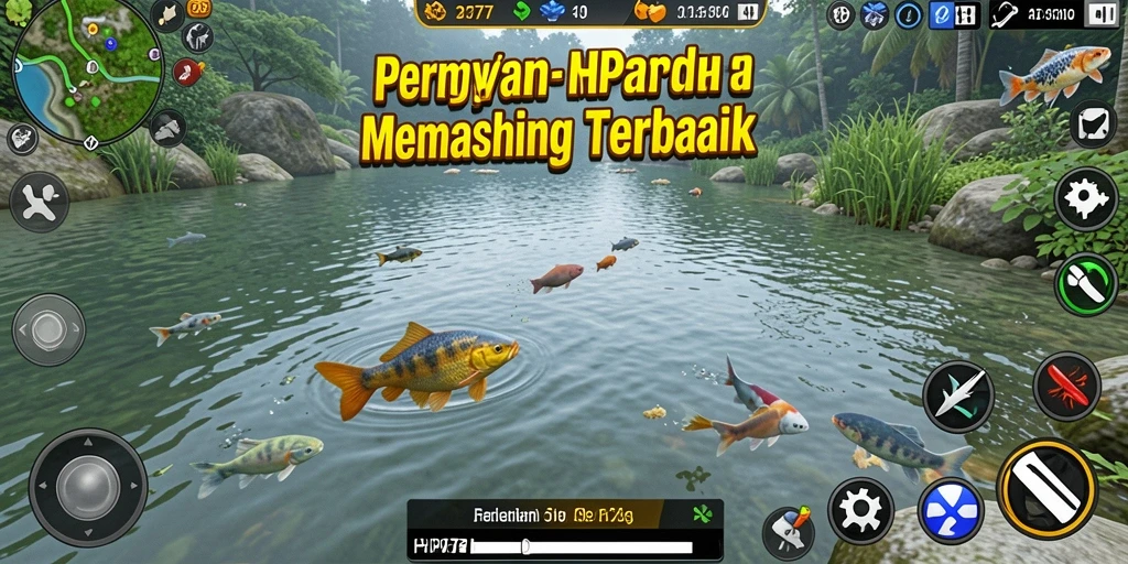 Tampilan gameplay HP777 dengan aktivitas memancing yang seru.