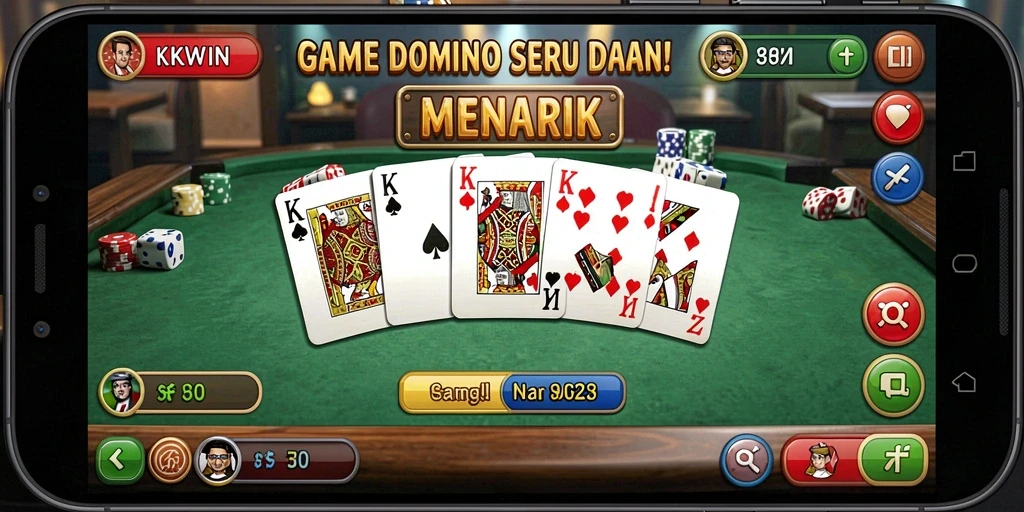 Screenshot gameplay KKWIN menunjukkan keseruan bermain Domino.