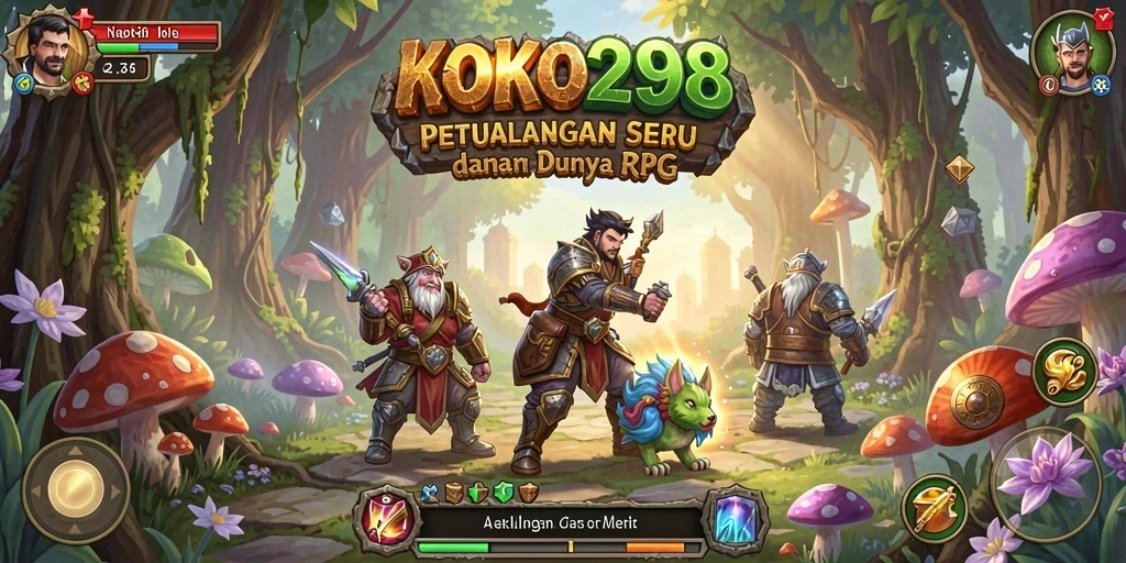 Screenshot menampilkan karakter dalam pertempuran RPG KOKO288.