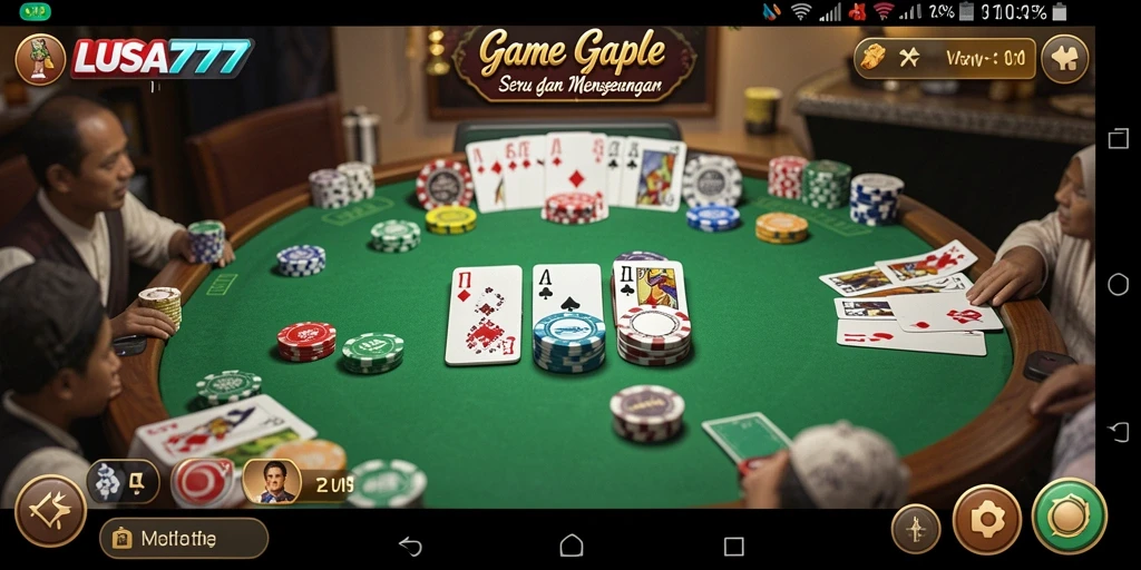 Tampilan gameplay Gaple LUSA777 yang seru dan menarik.