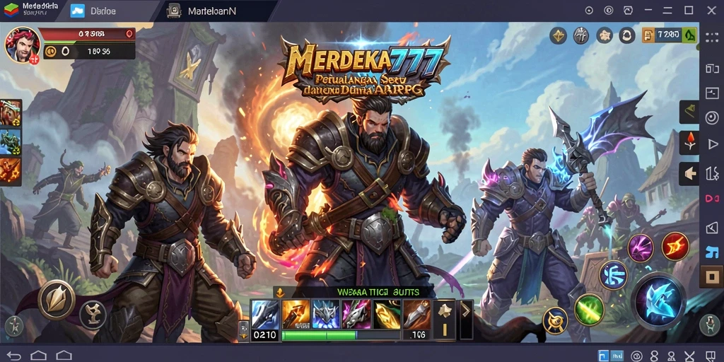 Screenshot gameplay yang menunjukkan pertarungan epik di MERDEKA777.