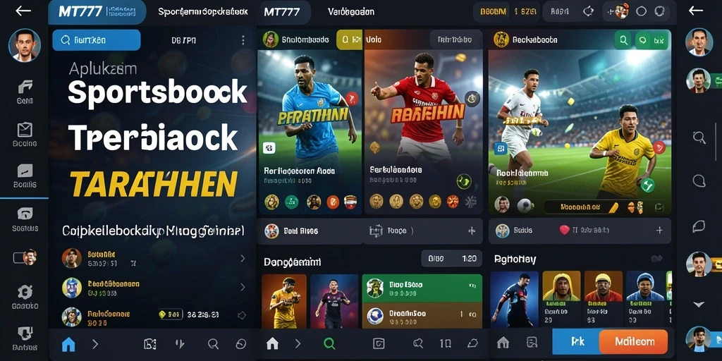 Screenshot menunjukkan antarmuka pengguna MT777 dengan berbagai opsi taruhan olahraga.
