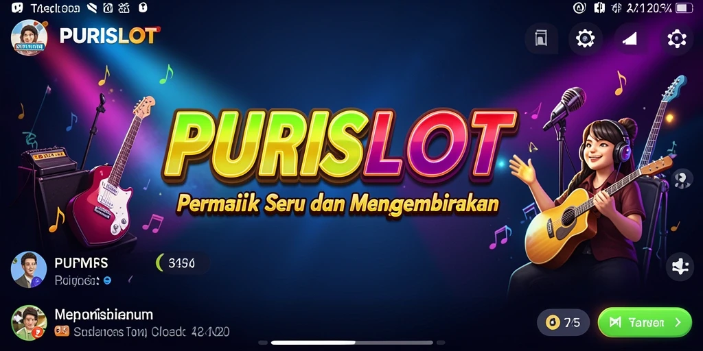 Screenshot gameplay <strong>PURISLOT</strong> yang penuh warna dan interaksi seru.
