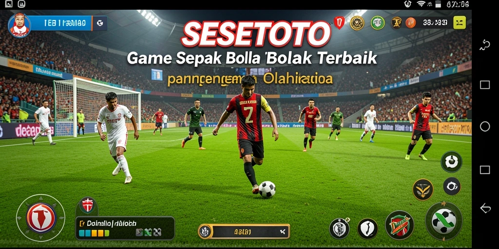 Screenshot SESETOTO menampilkan aksi seru di lapangan sepak bola.
