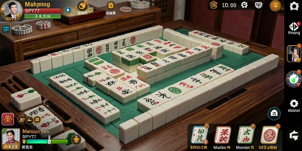 Screenshot utama SPY77 menampilkan gameplay Mahjong yang menantang dan grafis yang menarik.