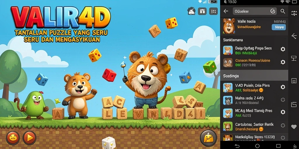 Tampilan menarik dari gameplay Puzzle VALIR4D yang menantang.